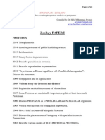 Study Plan For Zoology (Paper 1&2) 2015