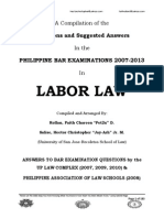 2007-2013 Labor Law Philippine Bar Examination Questions and Suggested Answers (JayArhSals&Rollan)