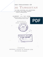 1928 Buried Treasures of Chinese Turkistan by Von Le Coq S