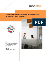 Thèse Professionnelle - L'optimisation Des Processus de Recrutement Au Sein de PepsiCo France