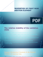 Chemical Properties of First Row Transition Element