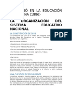 Resumen ORGANIZACIÓN DEL SISTEMA EDUCATIVO NACIONAL