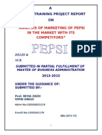 Analysis of Marketing of Pepsi in The Market With Its Competitors