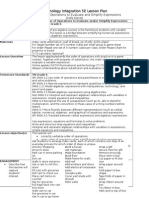 5E Lesson Plan Order of Operations Chelle Daniels