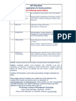 Faculty Openings Areas and Subjects