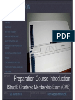 Preparation Course Introduction: Istructe Chartered Membership Exam (Cme)