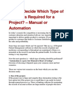 How To Decide Which Type of Testing Is Required For Project