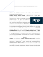 Demanda de Paternidad y Filiacion Extramatrimonial, Rogelia Bamaca