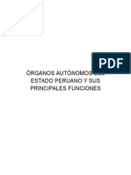 Órganos Autónomos Del Estado Peruano y Sus Principales Funciones