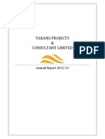 Tarang Projects & Consultant Limited: Annual Report 2012-13