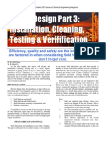 Piping Design Part 3: Installation, Cleaning, Testing & Verifification