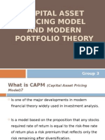 Capital Asset Pricing Model and Modern Portfolio Theory