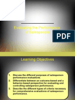 Evaluating The Performance of Salespeople