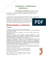 La Avitaminosis o Deficiencia Vitamínica