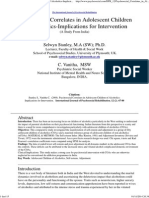 Psychosocial Correlates in Adolescent Children of Alcoholics-Implications For Intervention