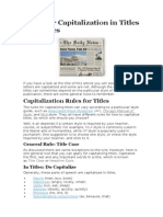 Rules For Capitalization in Titles of Articles