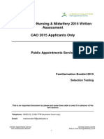 Familiarisation Booklet Mature Written Assessment Test 2015