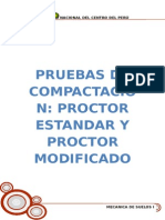 Pruebas Proctor Estandar y Modificado