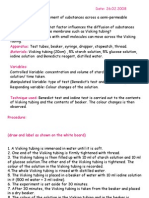 Bio SPM Form 4 Experiment Substances Across The Plasma Membrane (Visking Tubing)