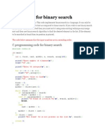 C Program For Binary Search