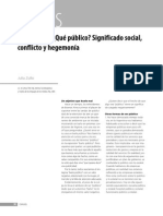 ¿Lo Público? ¿Qué Público? Significado Social, Conflicto y Hegemonía