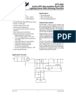 HT7L4661 Active PFC Non-Isolation Buck LED Lighting Driver With Dimming Function