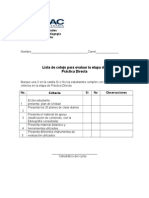 Evaluación Pràctica Directa (Lista de Cotejo)