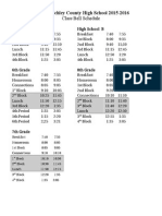 15-16 Bell Schedule