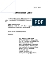 Authorization Letter - Post Office Certification