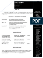 Sample of Resume