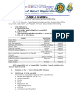 Sample Format of Minutes