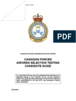 Canadian Forces Aircrew Selection Testing Candidate Guide