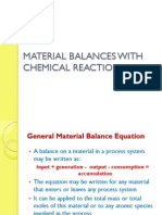 Material Balances With Chemical Reaction