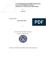 The Impact of Customer Relationship Marketing Tactics On Customer Loyalty (A Study of Pakistan'S Cellular Companies)