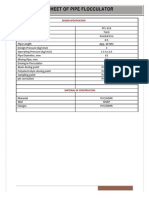 Datasheet of Pipe Flocculator: Design Specification