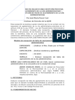 Cómo Presentar en Un Juicio Una Excepción Procesal de Falta de Agotamiento de La Vía Administrativa - Modelo de Falta de Agotamiento de La Vía Administrativa