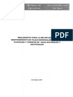 Reglamento para La Delimitacion y Mantenimiento de Fajas Marginales en Cursos Fluviales y Cuerpos de Agua Naturales y Artificiales - R.J N°300-2011-ANA