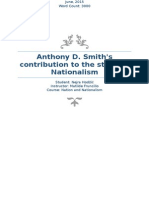 Anthony D. Smith's Contribution To The Study of Nationalism