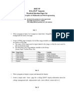 Bsit 5P B.Sc. (IT) 5 Semester Practical Question Paper Set: Subject: Graphics & Multimedia and Web Programming