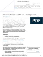 Financial Analysis - Solvency Vs