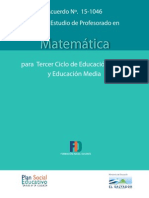 Plan de Estudio - Profesorado Matemática