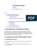 Free Nursing Dissertation Topics