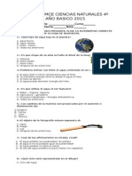 Prueba 4º Basico Ciencias Naturales