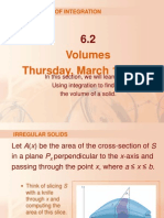 Volumes Thursday, March 11, 2010: Applications of Integration