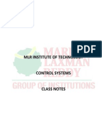 Control Systems Unit I Notes