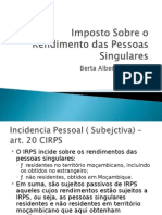 Imposto Sobre o Rendimento Das Pessoas Singulares TF