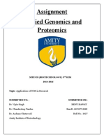 Assignment Applied Genomics and Proteomics: Mtech (Biotechnology) 3 SEM 2014-2016