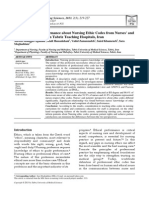 Knowledge and Performance About Nursing Ethic Codes From Nurses' and Patients' Perspective in Tabriz Teaching Hospitals, Iran