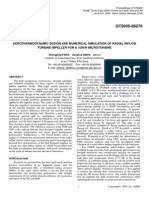 GT2005-68276 AEROTHERMODYNAMIC DESIGN AND NUMERICAL SIMULATION OF RADIAL INFLOW TURBINE IMPELLER FOR A 100kW MICROTURBINE