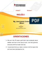 Inglés I: Mg. Janet Ignale Córdova Maraví